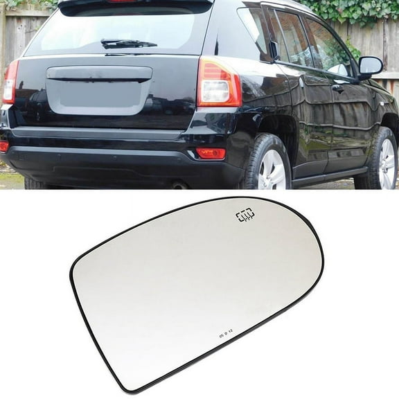 Right Door Wing Side Mirror Glass Heated with Backing Plate for Compass 2007 - 2017