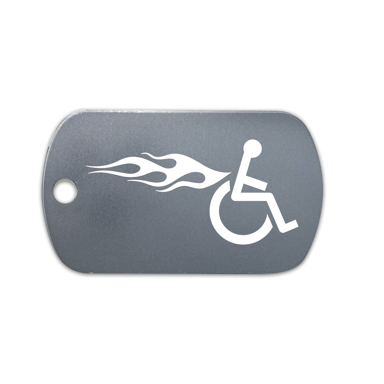 Right Facing Wheelchair With Flames Sticker Decal Die Cut - Self