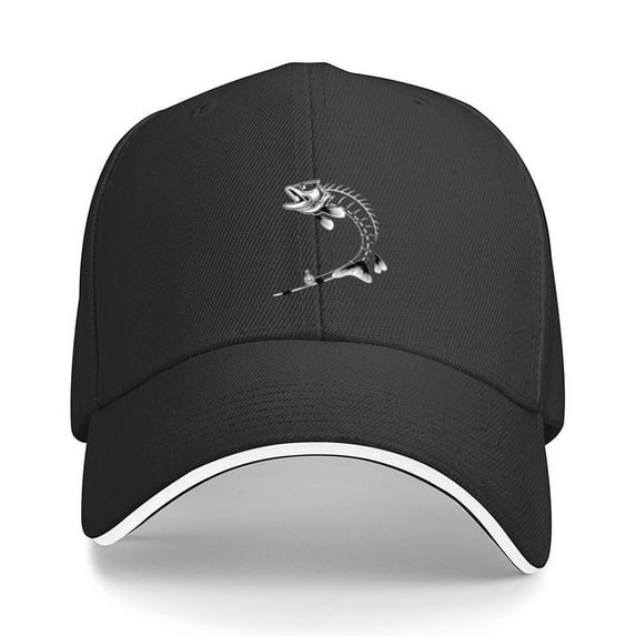 Right Fish Rod Print Baseball Cap Adjustable Strap for Running Workouts and Outdoor Activities All Seasons,Adult One Size Fits All