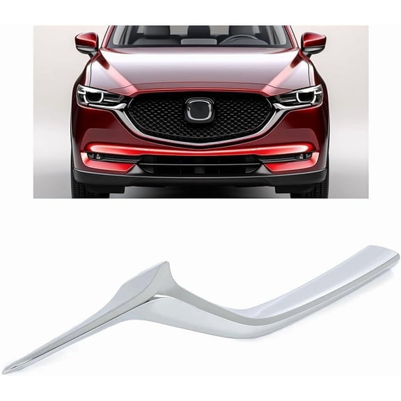 Right Grille Molding Compatible with 2017-2021 CX-5 CX5 Replacement for KB8A507J1B MA1215107 Front Bumper Lower Grill Molding Plastic(ABS) Chrome Silvery Passenger Side