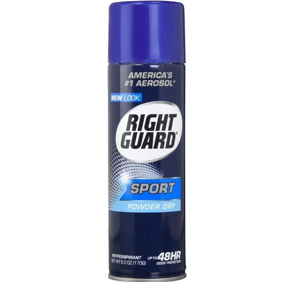 Right Guard Aerosol Sport Powder Dry Antiperspirant, 6 Oz (Pack Of 8)