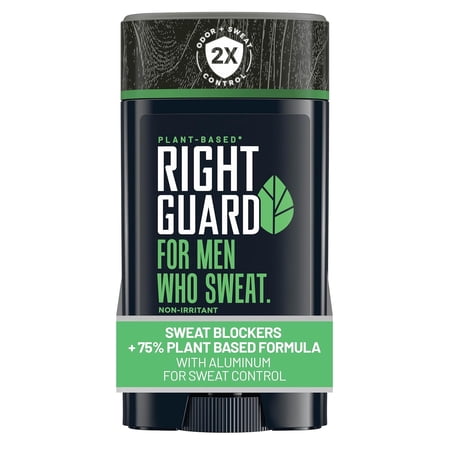 Right Guard Plant-Based Solid Antiperspirant, Aluminum Sweat Blockers & Deodorant for Men