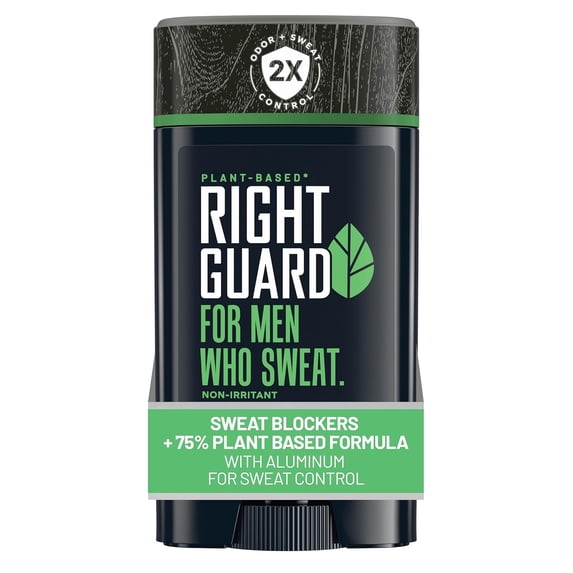 Right Guard Plant-Based Solid Antiperspirant, Aluminum Sweat Blockers & Deodorant for Men