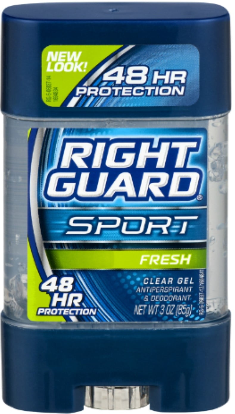 Right Guard Sport 3D Odor Defense, Anti-Perspirant Deodorant Clear Gel, Fresh 3 oz (Pack of 6)