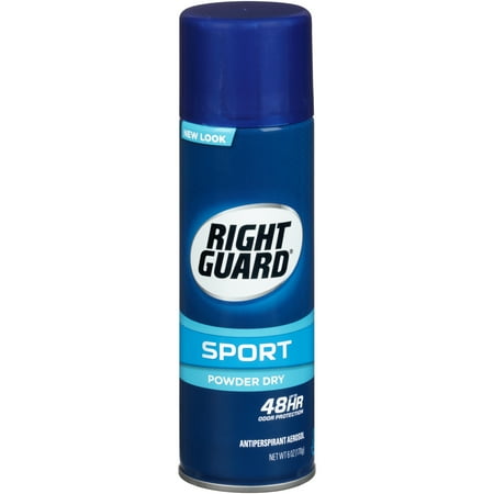 Right Guard Sport Antiperspirant Deodorant Aerosol Spray, Powder Dry, 6 Ounce