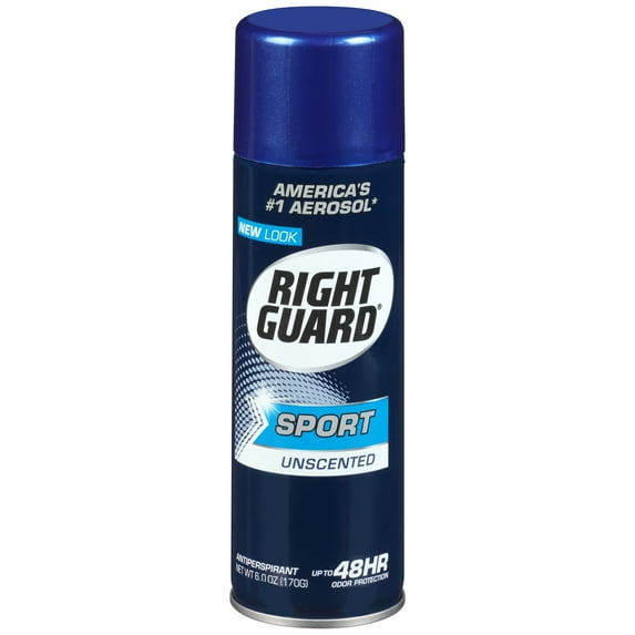 Right Guard Sport Antiperspirant Deodorant Aerosol Spray, Unscented - 6 oz