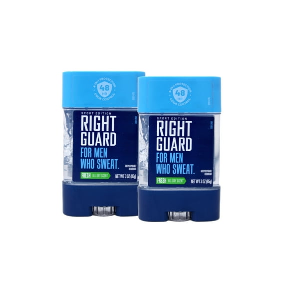Right Guard, For Men Who Sweat, Odor Defense, Antiperspirant/Deodorant Clear Gel, Sport Edition, Fresh, 3 OZ (2 Pack)