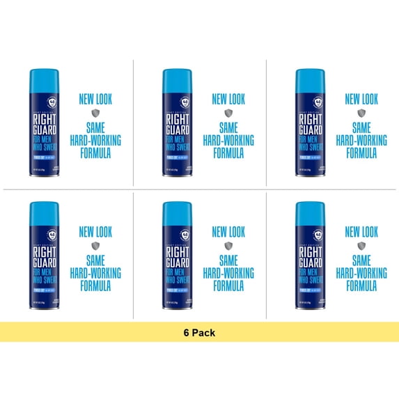 Right Guard Sport Antiperspirant & Deodorant for Men, 48-Hour Protection Spray, Powder Dry - 6 Pack