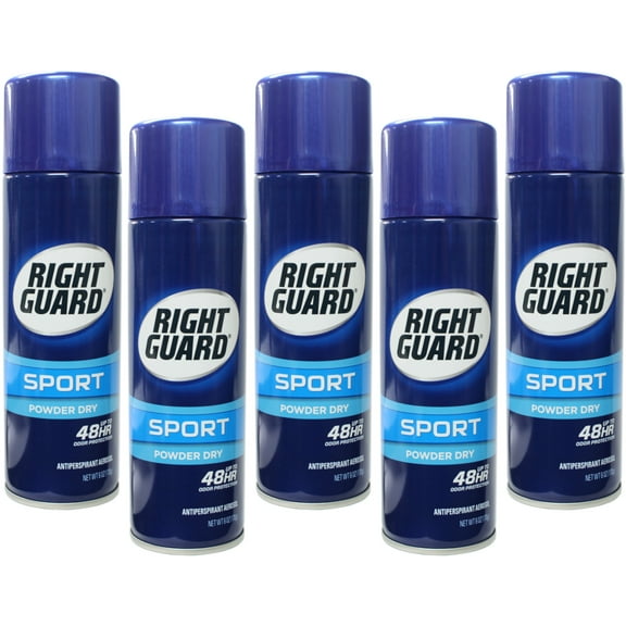 Right Guard Sport Antiperspirant and Deodorant Aerosol Powder Dry 6 oz Pack of 5