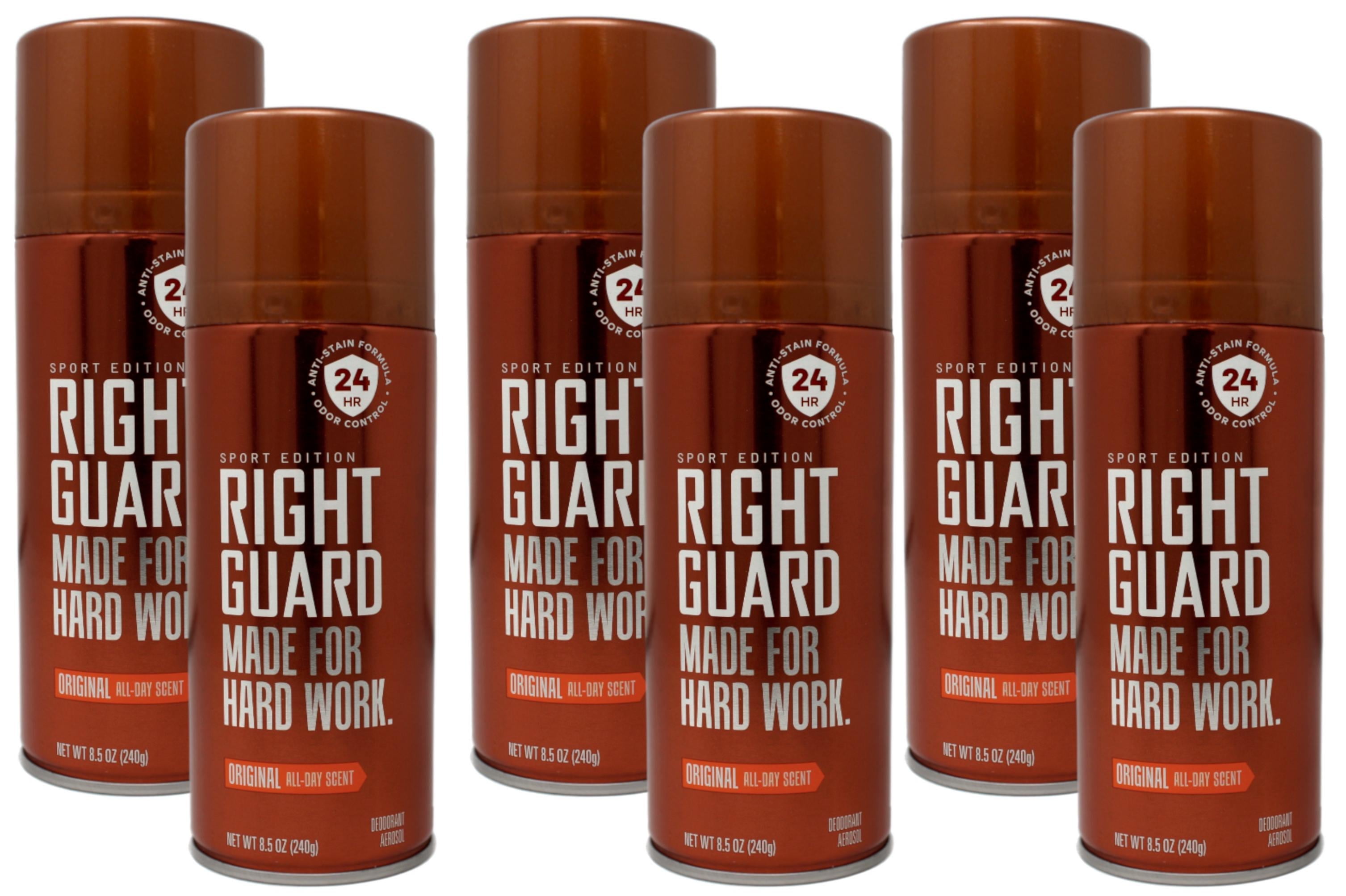 Right Guard Sport Deodorant Aerosol, Original, 8.5 Oz, 6 Pack