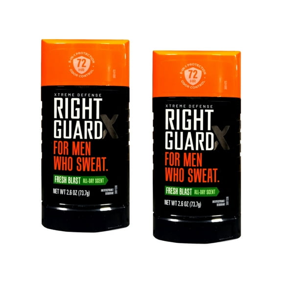 Right Guard Xtreme Defense 5 Anti-Perspirant & Deodorant, Fresh Blast 2.60 oz (Pack of 2)