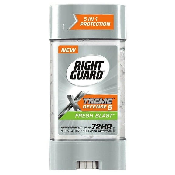 Right Guard Xtreme Defense 5 Antiperspirant Gel Fresh Blast 4 oz, 4-Pack