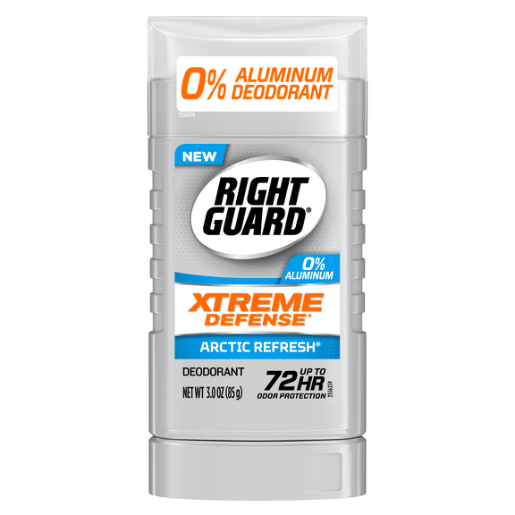 Right Guard Xtreme Defense Aluminum-Free Deodorant Invisible Solid Stick, Arctic Refresh, 3 Oz.