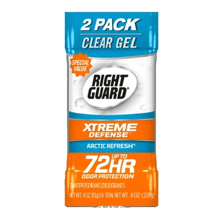 Right Guard Xtreme Defense Antiperspirant Deodorant Gel, Arctic Refresh, 4 oz (Pack of 2)