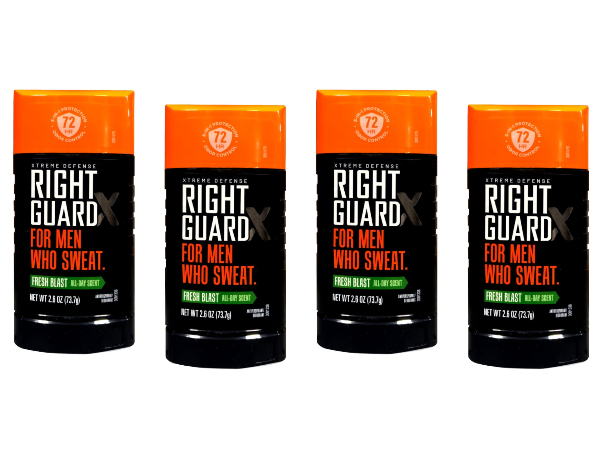 Right Guard Xtreme Defense Antiperspirant Deodorant Solid Stick, Fresh Blast, 2.6 Ounce (Pack of 4)