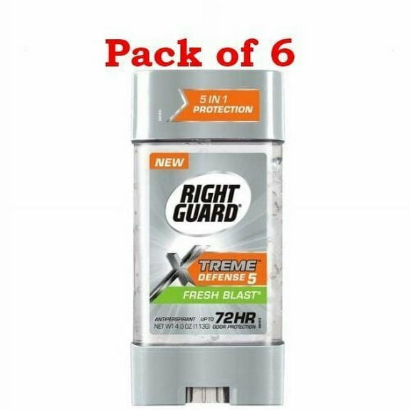 Right Guard Xtreme Defense Antiperspirant Gel Fresh Blast 4 oz, 6 Pack