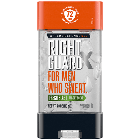 Right Guard Xtreme Defense Gel Antiperspirant & Deodorant for Working Men, Fresh Blast, 4 oz.