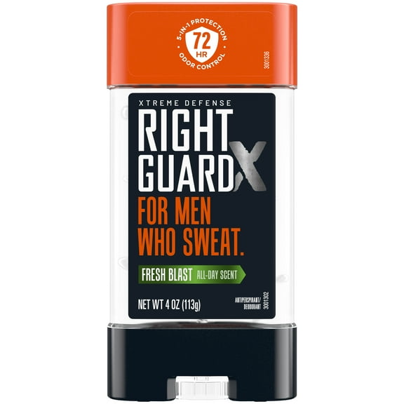 Right Guard Xtreme Defense Gel Antiperspirant & Deodorant for Working Men, Fresh Blast, 4 oz.