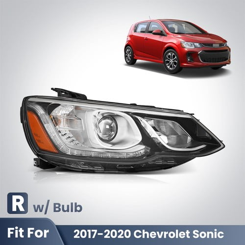 Right Halogen Headlight For 2017-2020 Chevy Sonic Projector with LED DRL w/ Bulb