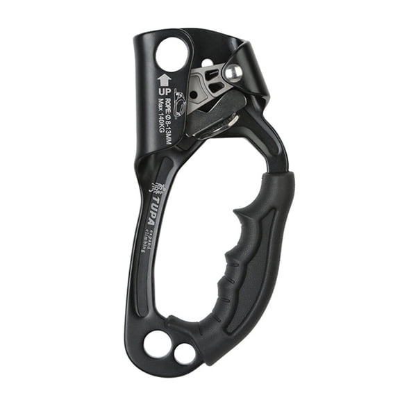 Right Hand Ascender for Rock Climbing & Tree Arborist – Rappelling Gear, Rope 8~13mm, 307lb Capacity – Black