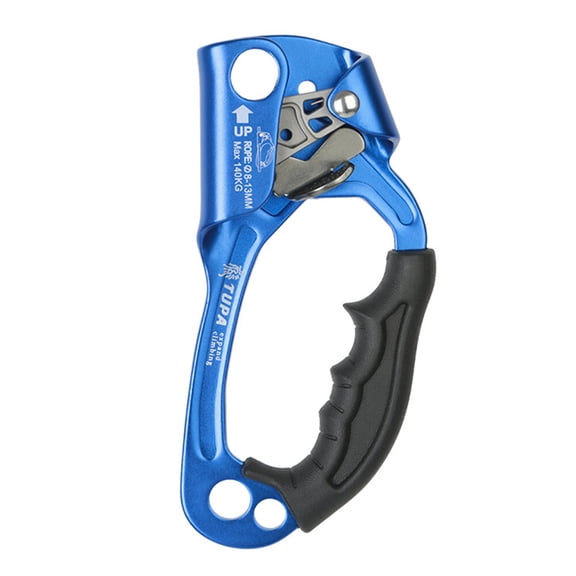Right Hand Ascender for Rock Climbing & Tree Arborist – Rappelling Gear, Rope 8~13mm, 307lb Capacity – Blue