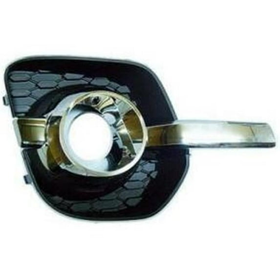 Right Hand Front Bumper Insert with Fog Lamps & Molding for 2010-2015 LH-LHZ Equinox, Black & Chrome