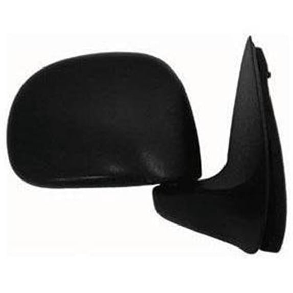 Right Hand Manual Non-Heated Non-Folding Rectangular Door Mirror for 1997-2002 & 2011 Ford Pickup, Texture Black