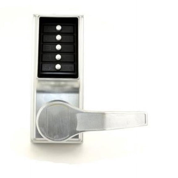 Right Hand Mechanical Pushbutton Exit Trim Lever Lock & Combination, Satin Chrome