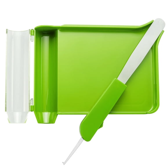 Right Hand Pill Counting Tray with Spatula (Light Green - Stainless Steel Spatula)