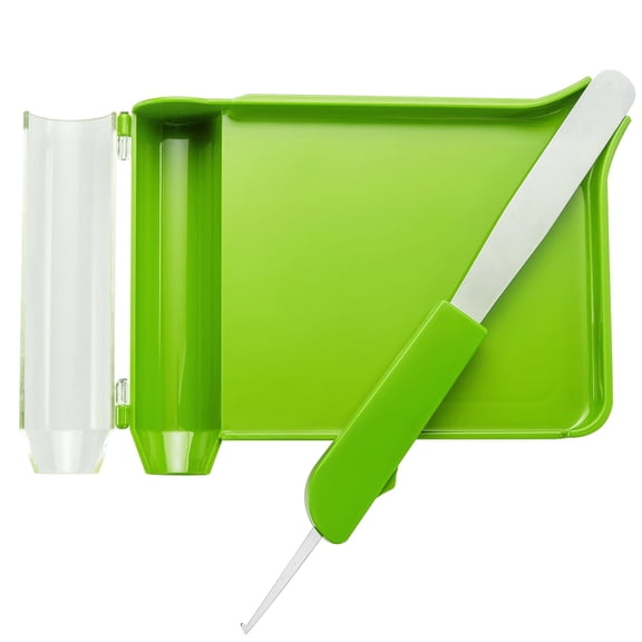 Right Hand Pill Counting Tray with Spatula (Light Green - Stainless Steel Spatula)