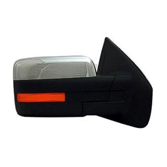 Right Hand Standard Power Door Mirror Without Heated Puddle Lamp with Turn Signal for 2009-2011 Ford F150, Chrome