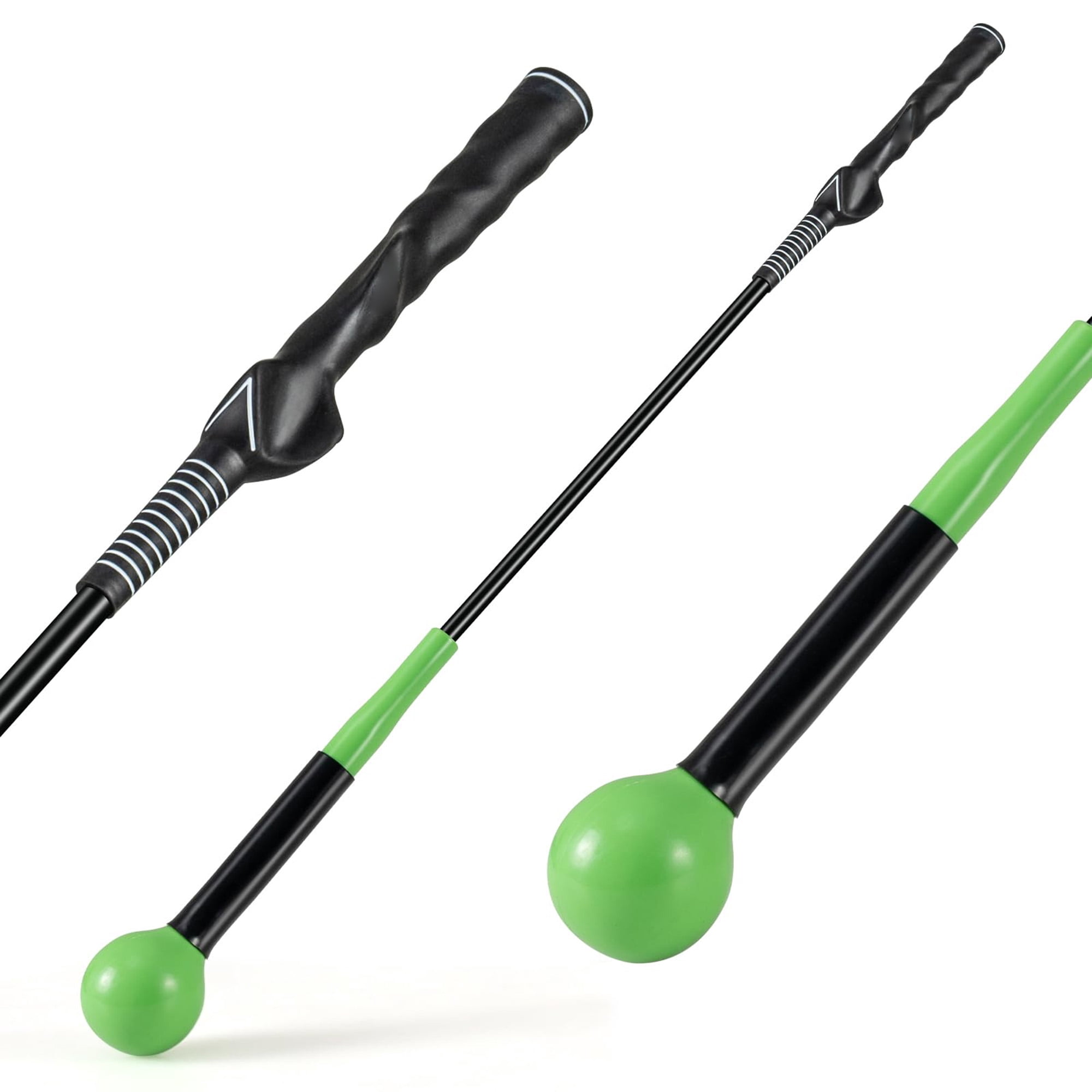 Right Handed Golf Swing Speed Trainer, Warm Up Stick with Grip Guide for Balance Tempo Strength, Weighted Golf Club for Indoor Outdoor Practice, Green