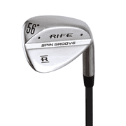 Right Handed Rife Spin Groove Plus 2 Inches Over Mens Standard Length Golf Graphite Shaft Senior Flex Wedge with Jumbo Grips 56 Degree Sand SW Bite Grooves Golf Club