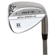 Right Handed Rife Spin Groove Plus 4 Inches Over Mens Standard Length Steel Shaft Regular Flex Tall Golf Wedge with Super Jumbo Grips 52 Degree Attack Approach Gap Wedge AW/GW Golf Club