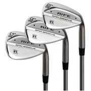 Right Handed Rife Spin Groove Wedge Set 52/56/60 Plus 1 Mens Standard Length Steel Shaft Stiff Flex Golf Wedges with Midsize Grips-52 Degree Approach AW-56 Degree Sand SW-60 Degree Lob LW