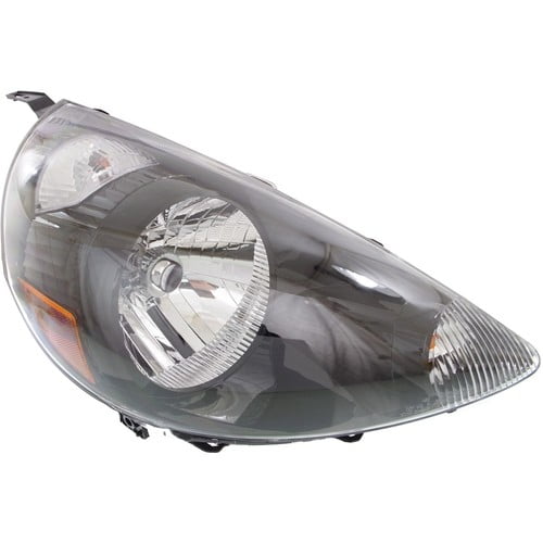 Right Headlight For Honda Fit 2007-2008 Halogen with Bulb(s) Nighthawk Black