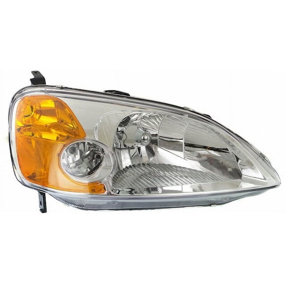 Right Headlight Lens Housing - Compatible with 2001 - 2003 Honda Civic Coupe 2002