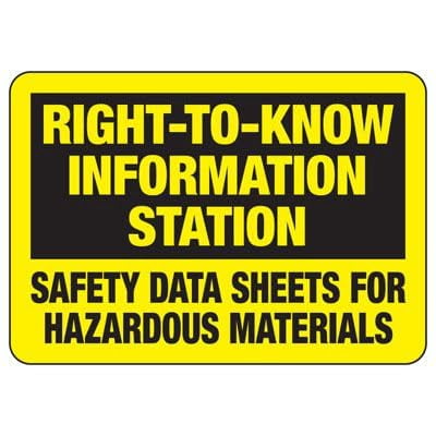 Right To Know Information Station Sign Safety & Compliance Signs/OSHA & ANSI Compliant Safety Signs/Chemical Hazard & Chemical Warning Signs Metal Size: 12 x 16 inch