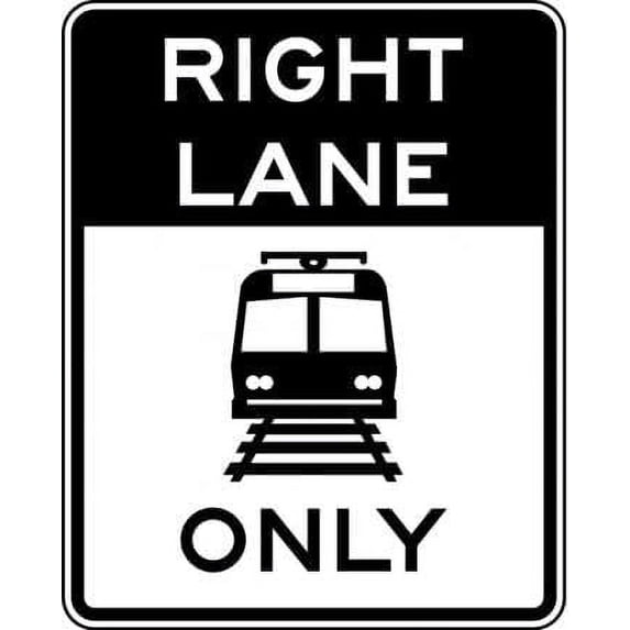 Right Lane Light Rail Transit Only Sign Traffic Warning Signs Metal ...