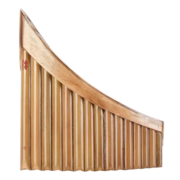 Right Left Hand 15 Pipes Natural Bamboo Pan Flute G for Key Panpipe with Soft Storage Bag Folk Woodwind Musical Instrume