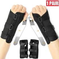 Right & Left Hands Breathable Night Wrist Brace Sleep Support Carpal Tunnel Comfort Composite Fabric Wrist Splint Arthritis Sprain Gym 3 Straps Adjustable Metal Strip