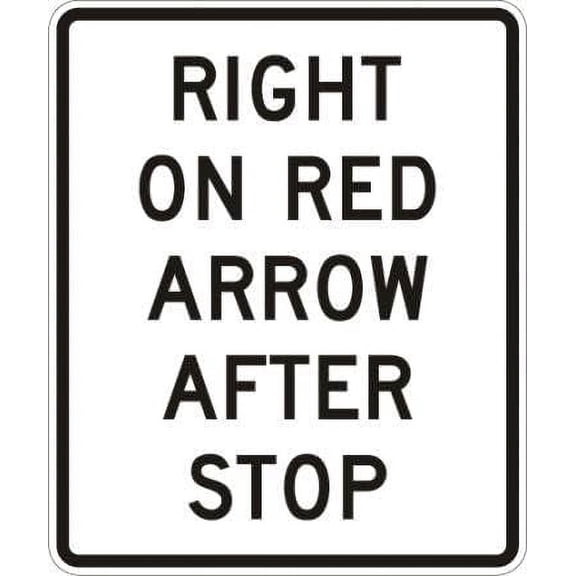 Right (Left) On Red Arrow After Stop Sign Regulatory Traffic Signs Metal Sign Tin Sign 8x12 Inch - Caution Safety Warning Security Signs Indoor & Outdoor Signs for Home, Office, Work