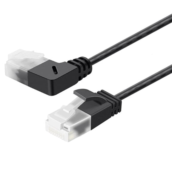 JNANEEI Ultra Slim Cat6 Ethernet Cable RJ45 4 Angles UTP Network Cable Patch Cord 90 Degree Cat6A Cables for Laptop Router 2M