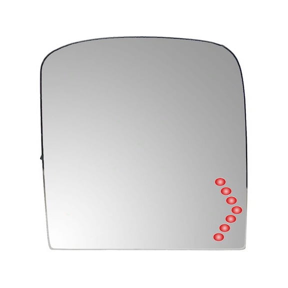 Right Mirror Glass - Compatible with 2007 Chevy Silverado 2500 HD Classic 6.6L V8 Turbocharged OHV Diesel