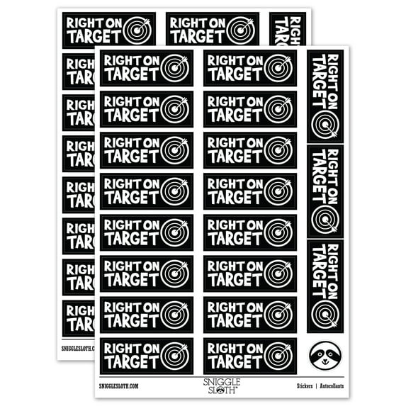 Right On Target Teacher Student School Sticker Set - Black - Gloss Finish - 2.00" Large