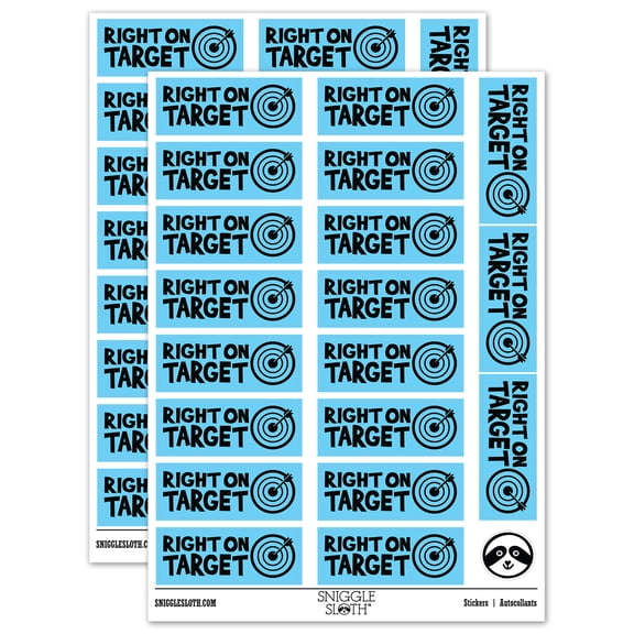 Right On Target Teacher Student School Sticker Set - Light Blue - Matte Finish - 2.00" Large