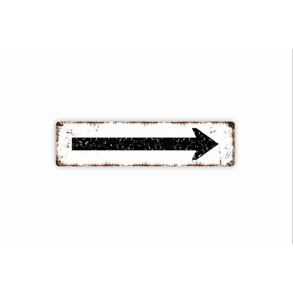 Right Or Left Arrow Sign - Rustic Metal Street Sign or Door Name Plate Plaque - Size: 16 x 4 Inches