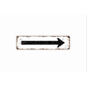 Right Or Left Arrow Sign - Rustic Metal Street Sign or Door Name Plate Plaque - Size: 16 x 4 Inches