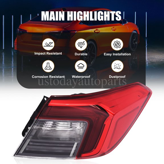 Right Outer Rear Tail Light Lamp For 2022-2023 Honda Civic Sedan Passenger Side