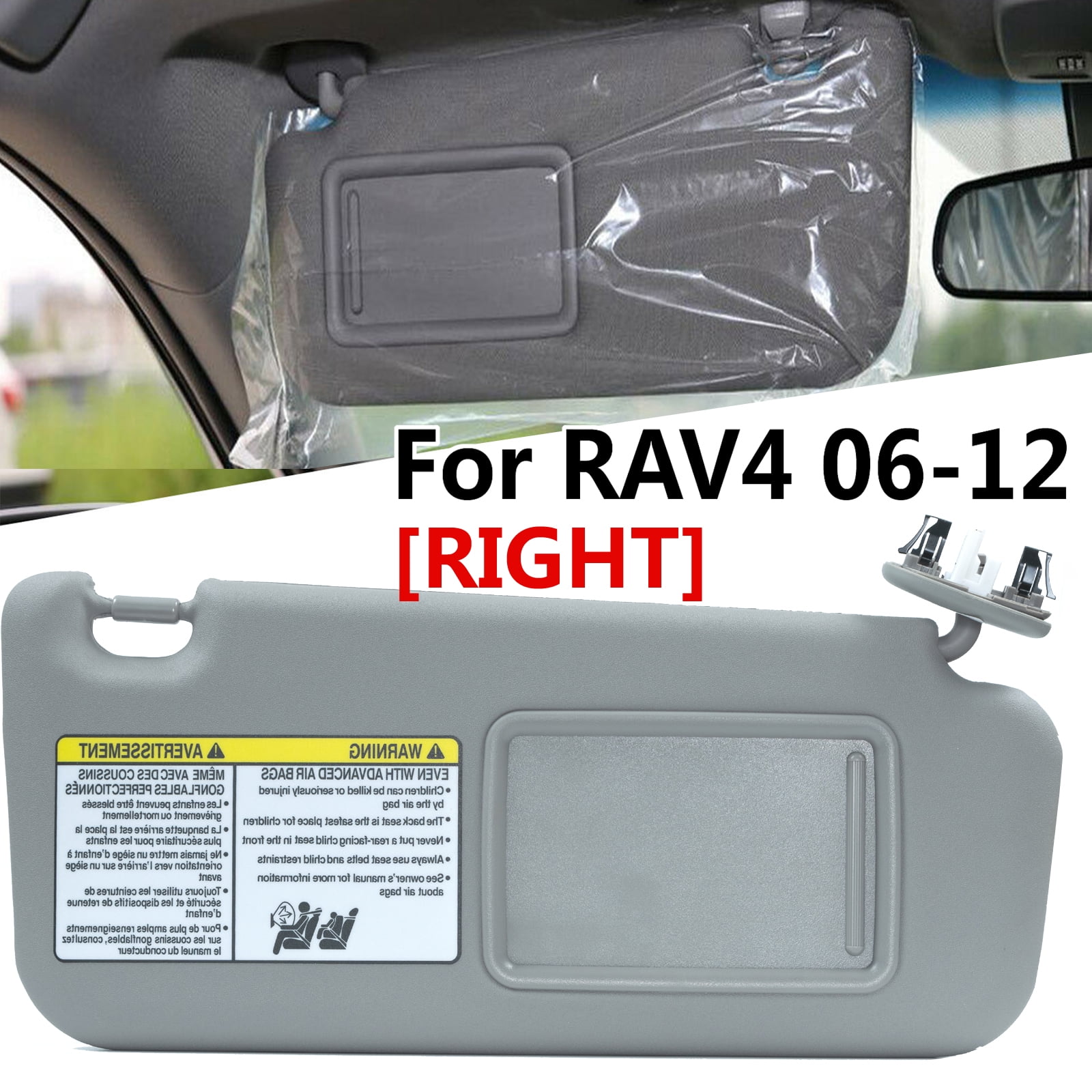 Right Passenger Side Car Sun Visor for Toyota RAV4 2006-2012 W/ Vanity ...